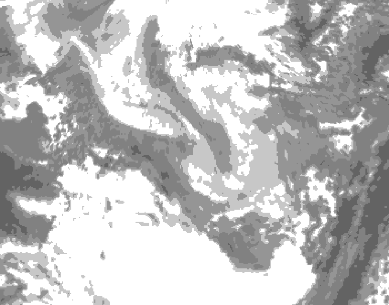 GDPS total cloud 240 hour forecast chart for Canada based on 2026/01/10 1200Z data