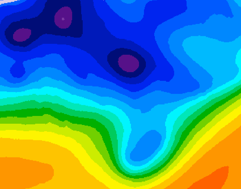 GDPS 500 millibar geopotential height 006 hour forecast chart for Canada based on 2026/01/11 0000Z data