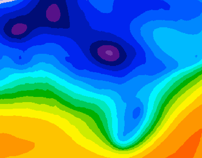 GDPS 500 millibar geopotential height 012 hour forecast chart for Canada based on 2026/01/11 0000Z data