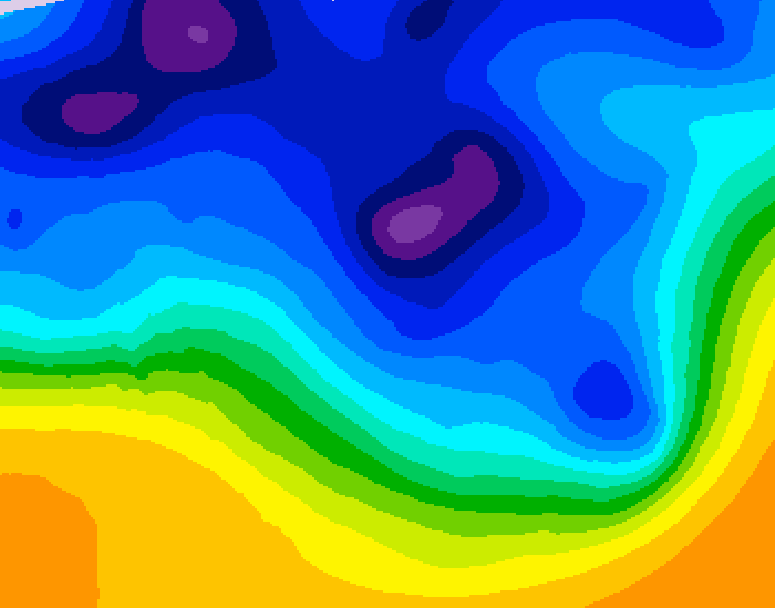 GDPS 500 millibar geopotential height 030 hour forecast chart for Canada based on 2026/01/11 0000Z data