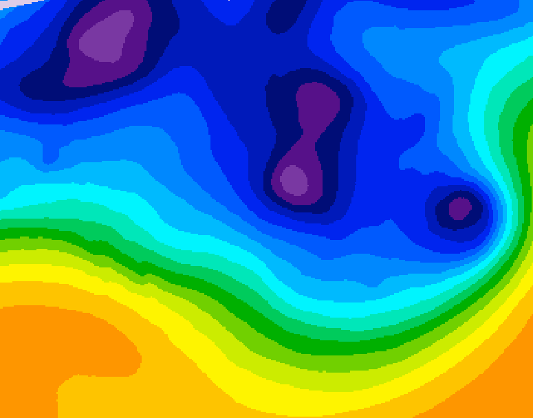 GDPS 500 millibar geopotential height 042 hour forecast chart for Canada based on 2026/01/11 0000Z data