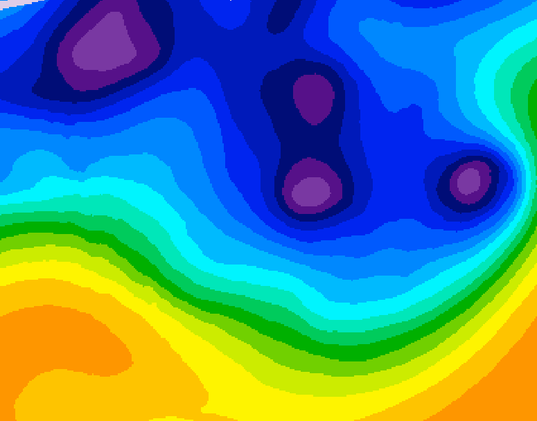 GDPS 500 millibar geopotential height 048 hour forecast chart for Canada based on 2026/01/11 0000Z data