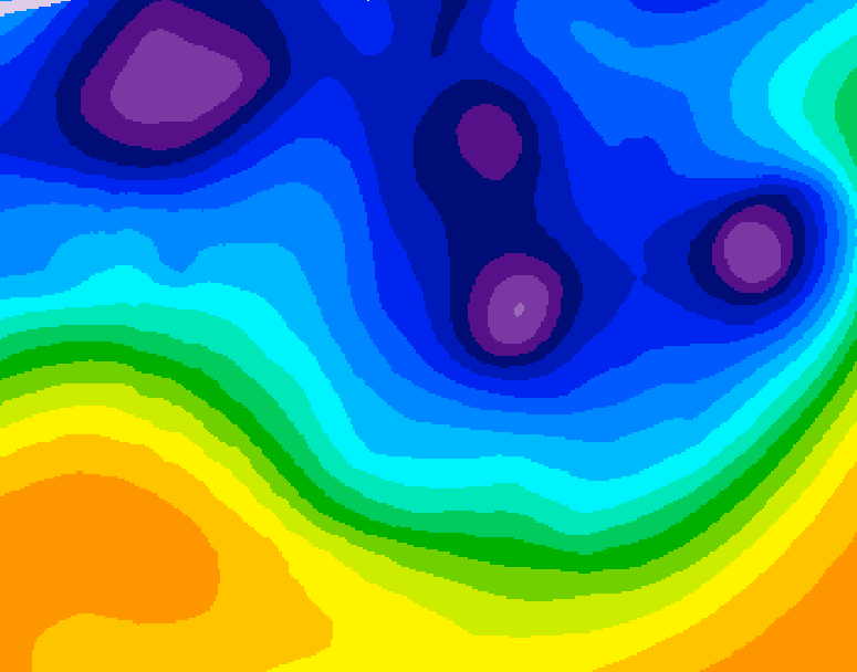 GDPS 500 millibar geopotential height 054 hour forecast chart for Canada based on 2026/01/11 0000Z data