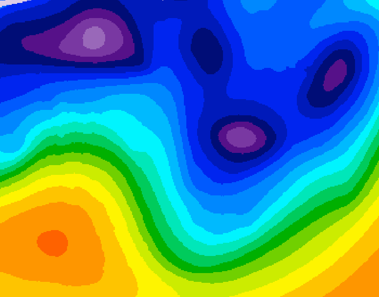 GDPS 500 millibar geopotential height 072 hour forecast chart for Canada based on 2026/01/11 0000Z data