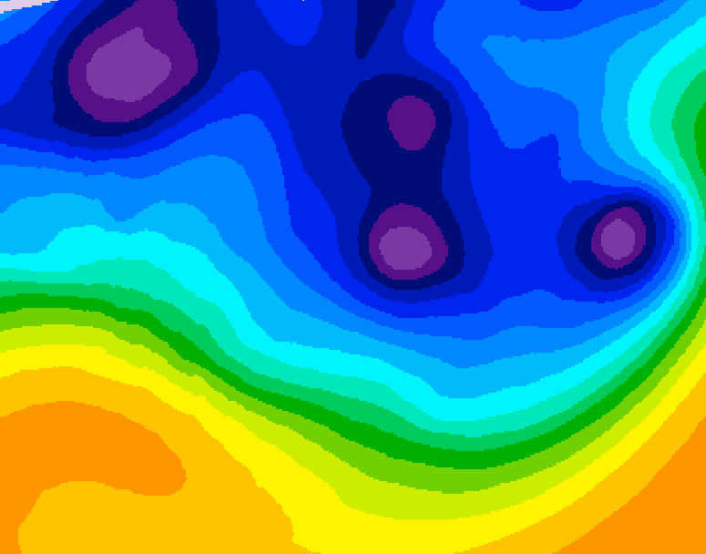 GDPS 500 millibar geopotential height 036 hour forecast chart for Canada based on 2026/01/11 1200Z data