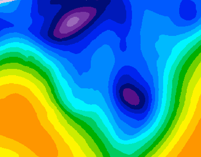 GDPS 500 millibar geopotential height 096 hour forecast chart for Canada based on 2026/01/11 1200Z data