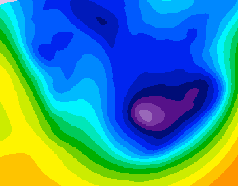 GDPS 500 millibar geopotential height 222 hour forecast chart for Canada based on 2026/01/11 1200Z data