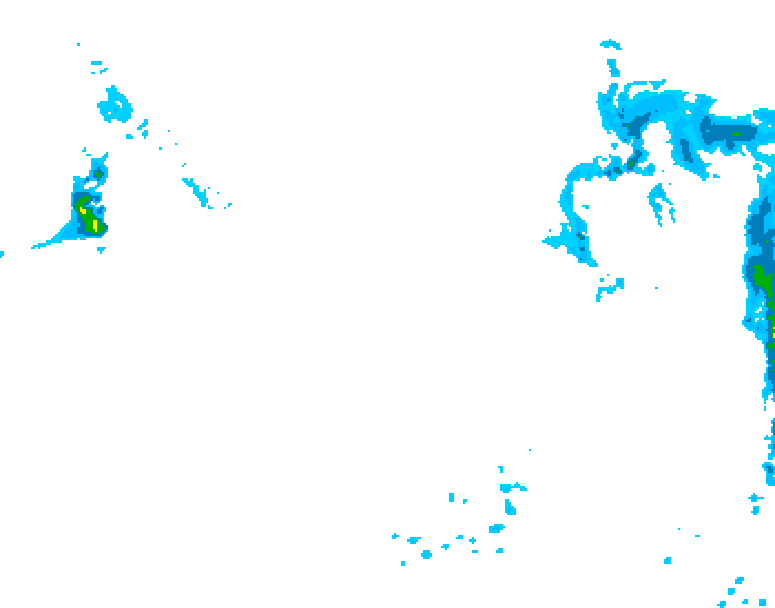 GDPS precipitation 132 hour forecast chart for Canada based on 2026/01/11 1200Z data