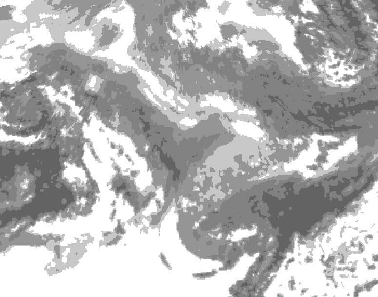 GDPS total cloud 006 hour forecast chart for Canada based on 2026/01/11 0000Z data