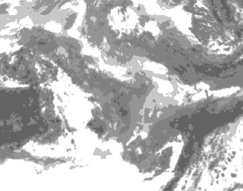 GDPS total cloud 012 hour forecast chart for Canada based on 2026/01/11 0000Z data