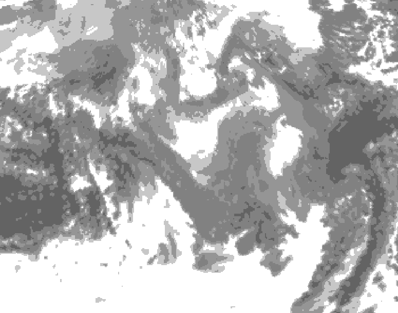 GDPS total cloud 036 hour forecast chart for Canada based on 2026/01/11 0000Z data