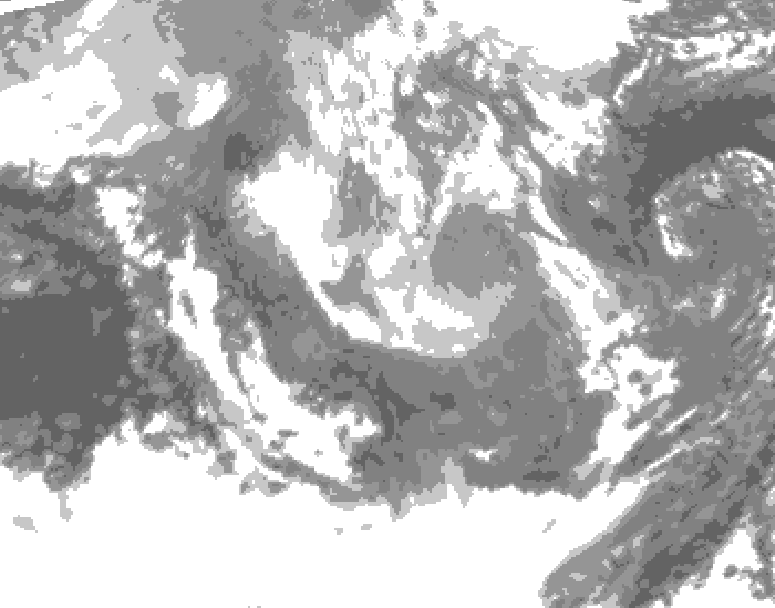 GDPS total cloud 054 hour forecast chart for Canada based on 2026/01/11 0000Z data