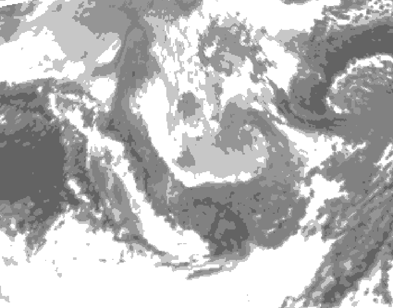GDPS total cloud 060 hour forecast chart for Canada based on 2026/01/11 0000Z data