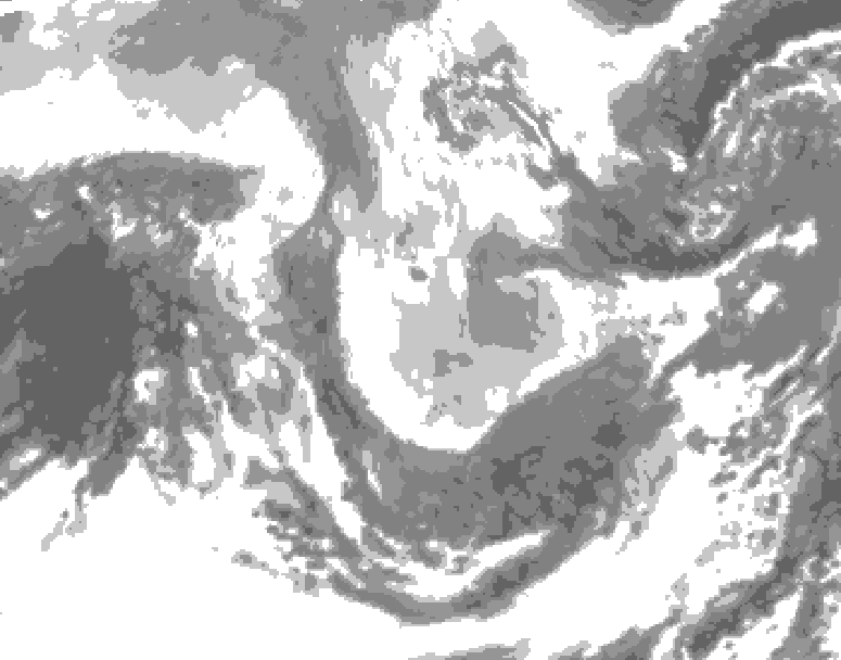 GDPS total cloud 072 hour forecast chart for Canada based on 2026/01/11 0000Z data