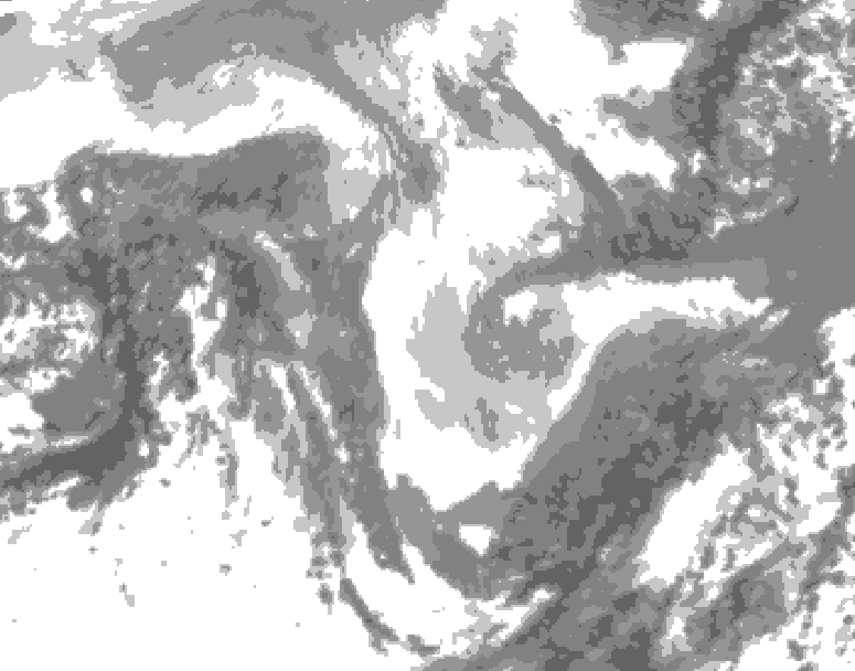 GDPS total cloud 084 hour forecast chart for Canada based on 2026/01/11 0000Z data
