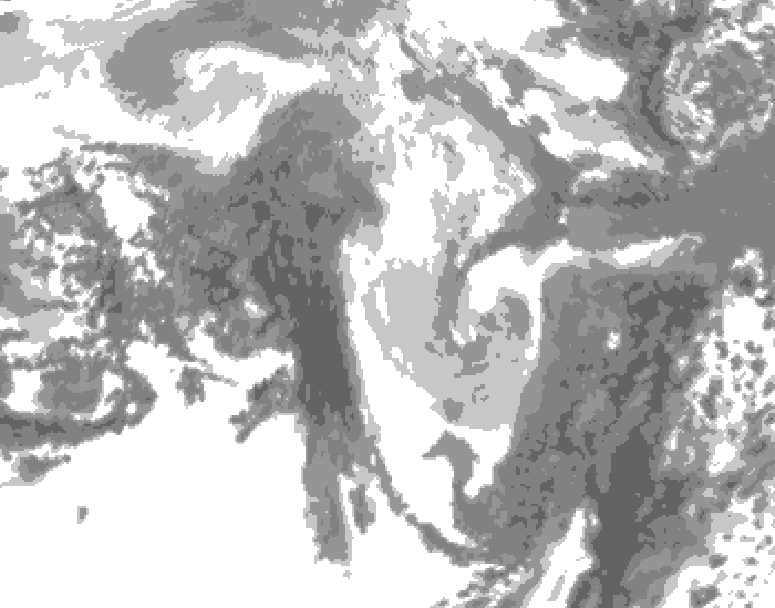 GDPS total cloud 096 hour forecast chart for Canada based on 2026/01/11 0000Z data