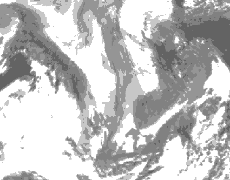 GDPS total cloud 144 hour forecast chart for Canada based on 2026/01/11 0000Z data