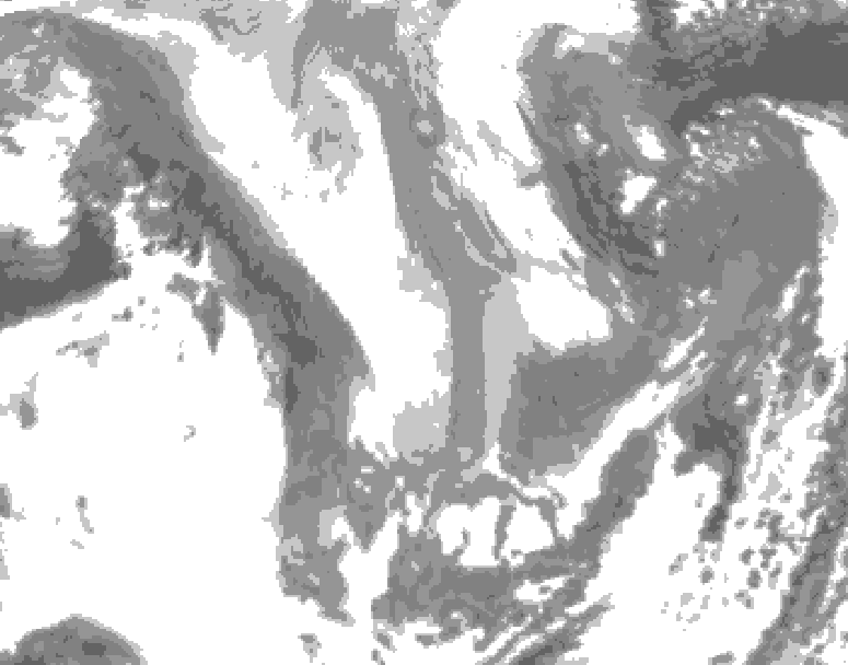 GDPS total cloud 150 hour forecast chart for Canada based on 2026/01/11 0000Z data