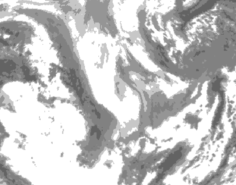 GDPS total cloud 162 hour forecast chart for Canada based on 2026/01/11 0000Z data