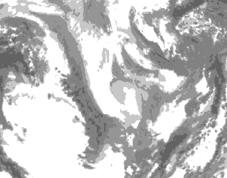GDPS total cloud 168 hour forecast chart for Canada based on 2026/01/11 0000Z data