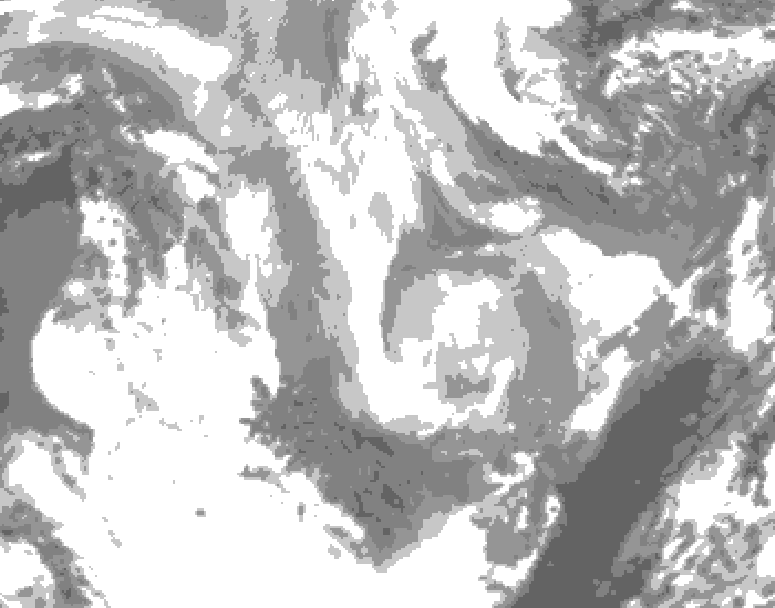GDPS total cloud 180 hour forecast chart for Canada based on 2026/01/11 0000Z data
