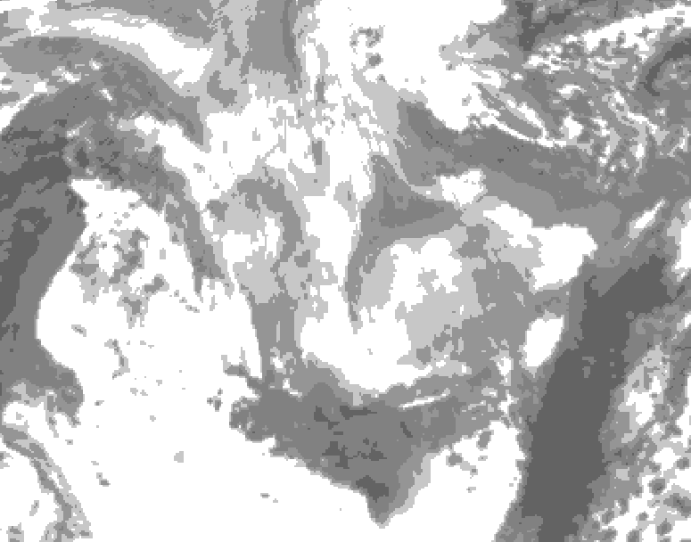 GDPS total cloud 186 hour forecast chart for Canada based on 2026/01/11 0000Z data