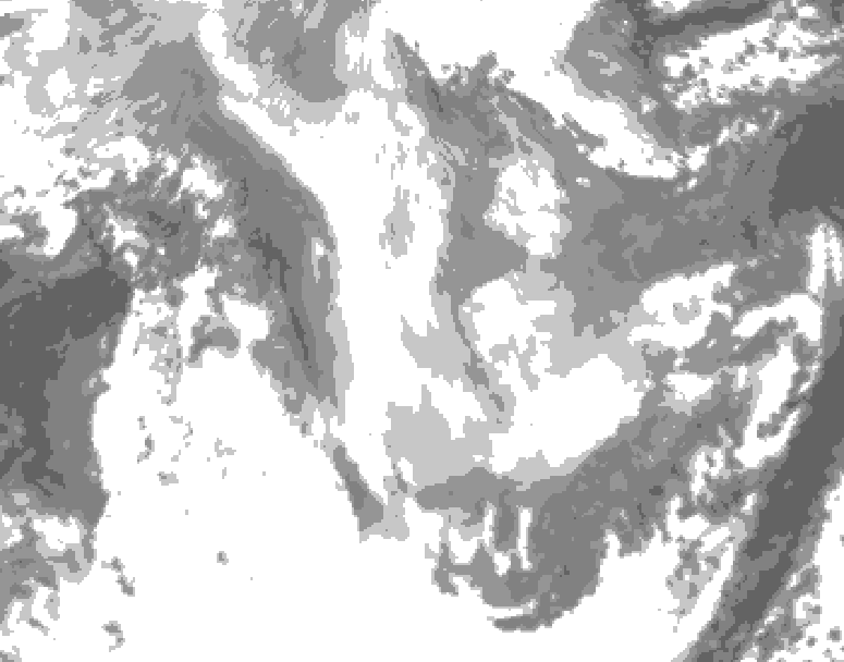 GDPS total cloud 210 hour forecast chart for Canada based on 2026/01/11 0000Z data