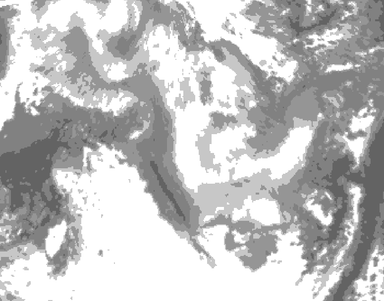 GDPS total cloud 228 hour forecast chart for Canada based on 2026/01/11 0000Z data
