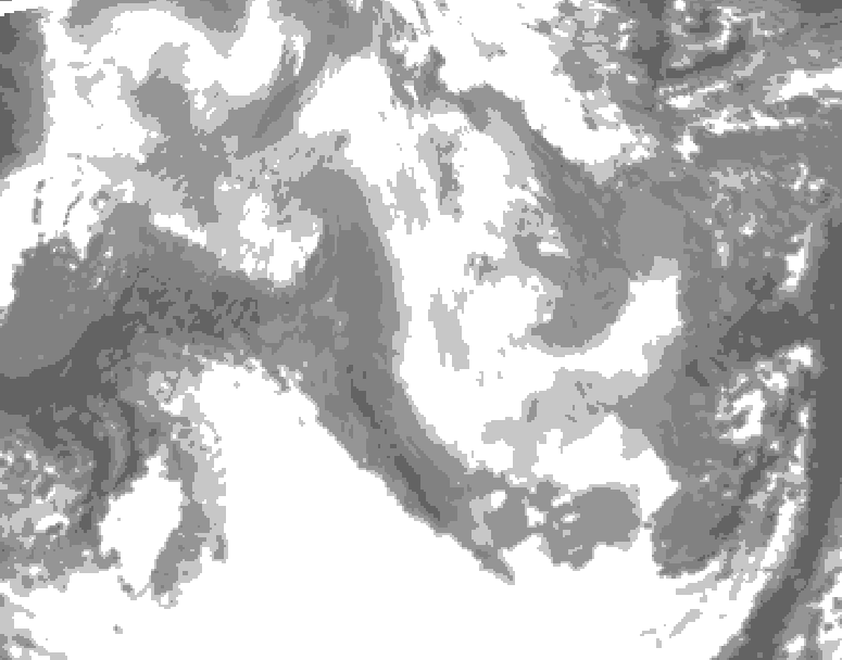 GDPS total cloud 234 hour forecast chart for Canada based on 2026/01/11 0000Z data