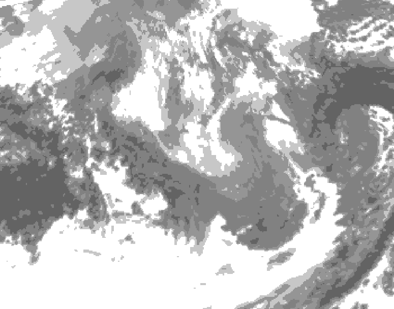 GDPS total cloud 036 hour forecast chart for Canada based on 2026/01/11 1200Z data