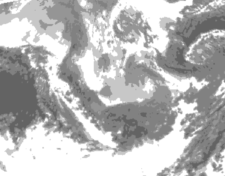 GDPS total cloud 048 hour forecast chart for Canada based on 2026/01/11 1200Z data