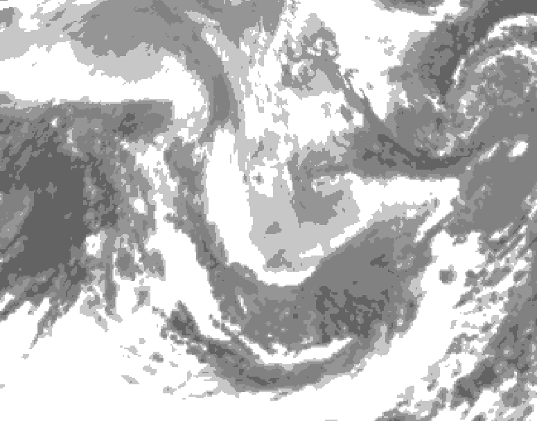 GDPS total cloud 060 hour forecast chart for Canada based on 2026/01/11 1200Z data