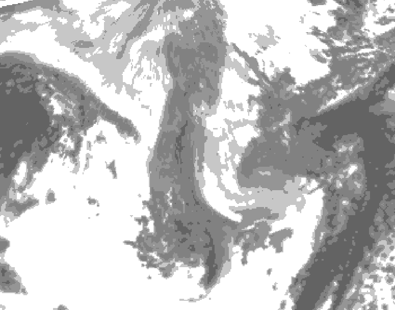 GDPS total cloud 108 hour forecast chart for Canada based on 2026/01/11 1200Z data