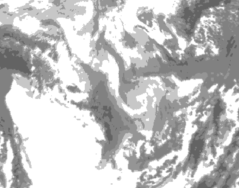 GDPS total cloud 156 hour forecast chart for Canada based on 2026/01/11 1200Z data
