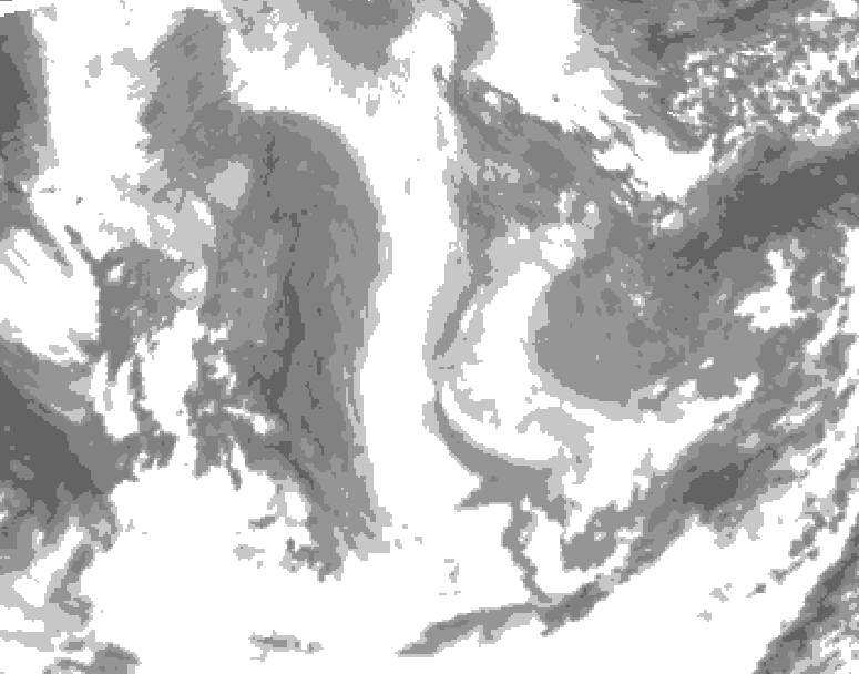 GDPS total cloud 228 hour forecast chart for Canada based on 2026/01/11 1200Z data