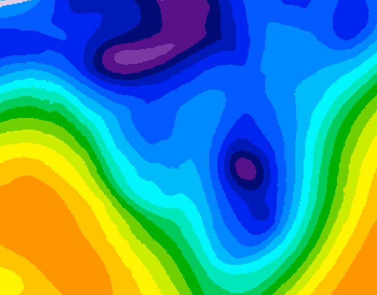 GDPS 500 millibar geopotential height 084 hour forecast chart for Canada based on 2026/01/12 0000Z data