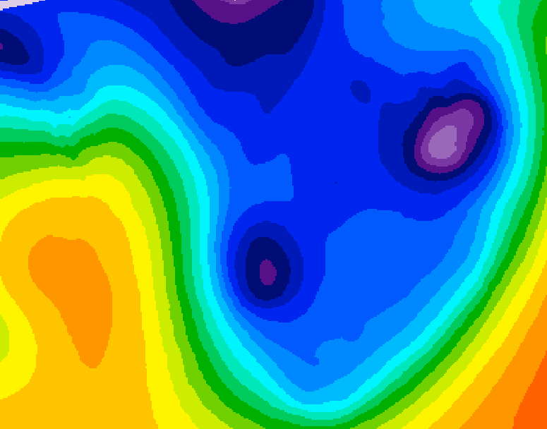 GDPS 500 millibar geopotential height 132 hour forecast chart for Canada based on 2026/01/12 0000Z data