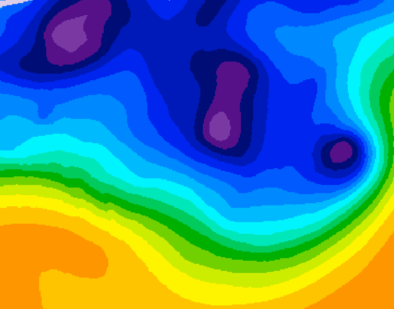 GDPS 500 millibar geopotential height 006 hour forecast chart for Canada based on 2026/01/12 1200Z data