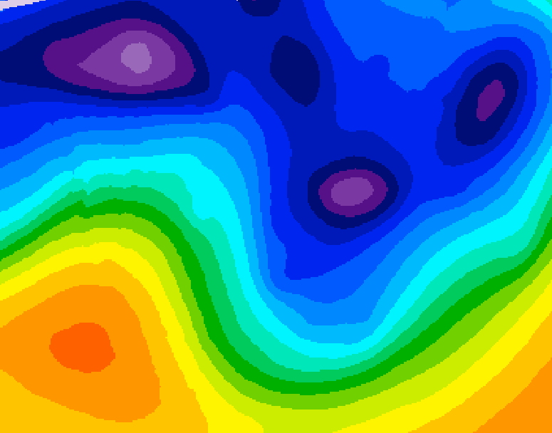 GDPS 500 millibar geopotential height 036 hour forecast chart for Canada based on 2026/01/12 1200Z data