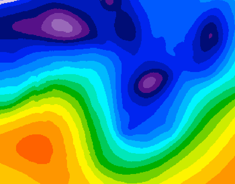 GDPS 500 millibar geopotential height 042 hour forecast chart for Canada based on 2026/01/12 1200Z data