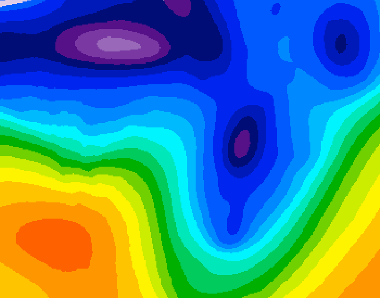 GDPS 500 millibar geopotential height 054 hour forecast chart for Canada based on 2026/01/12 1200Z data
