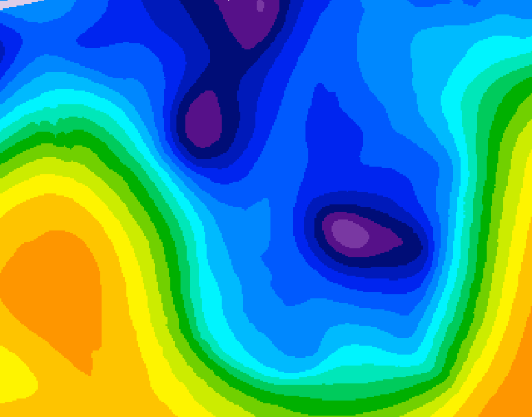GDPS 500 millibar geopotential height 090 hour forecast chart for Canada based on 2026/01/12 1200Z data
