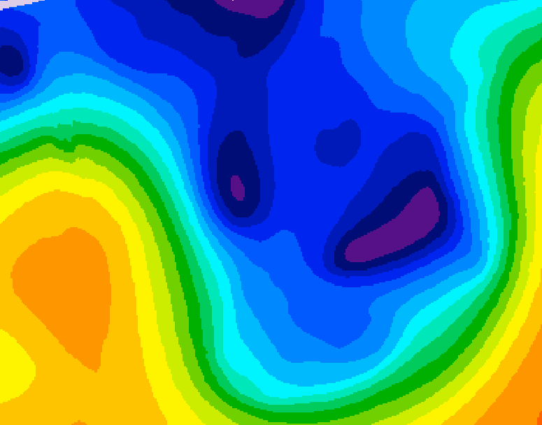 GDPS 500 millibar geopotential height 102 hour forecast chart for Canada based on 2026/01/12 1200Z data