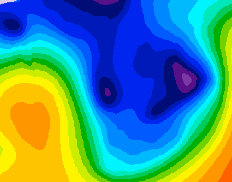 GDPS 500 millibar geopotential height 108 hour forecast chart for Canada based on 2026/01/12 1200Z data