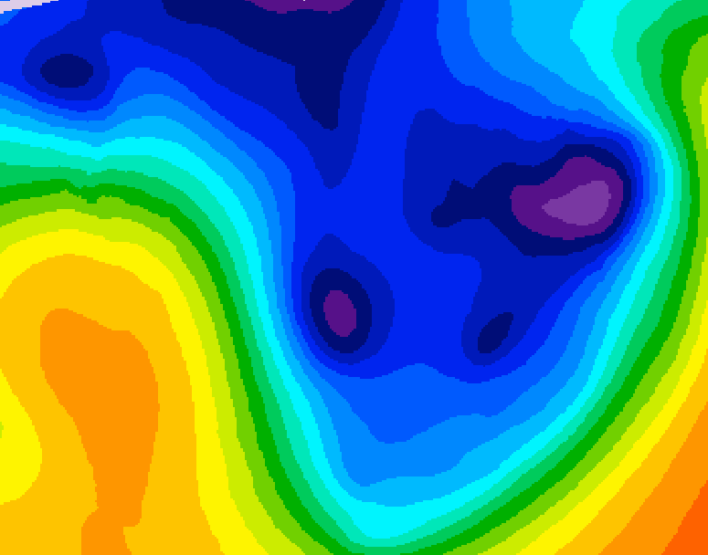 GDPS 500 millibar geopotential height 114 hour forecast chart for Canada based on 2026/01/12 1200Z data
