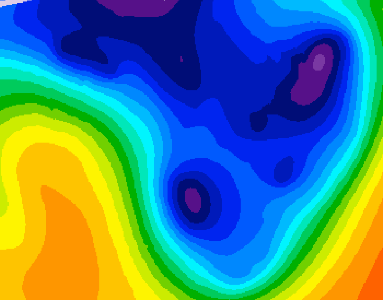 GDPS 500 millibar geopotential height 126 hour forecast chart for Canada based on 2026/01/12 1200Z data