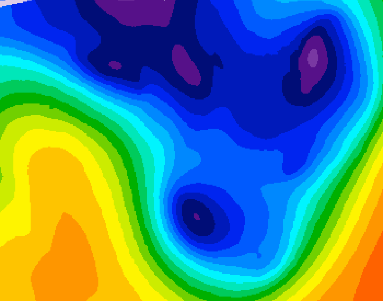 GDPS 500 millibar geopotential height 132 hour forecast chart for Canada based on 2026/01/12 1200Z data