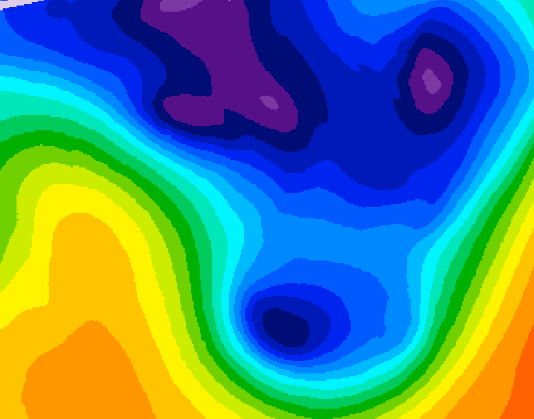 GDPS 500 millibar geopotential height 138 hour forecast chart for Canada based on 2026/01/12 1200Z data