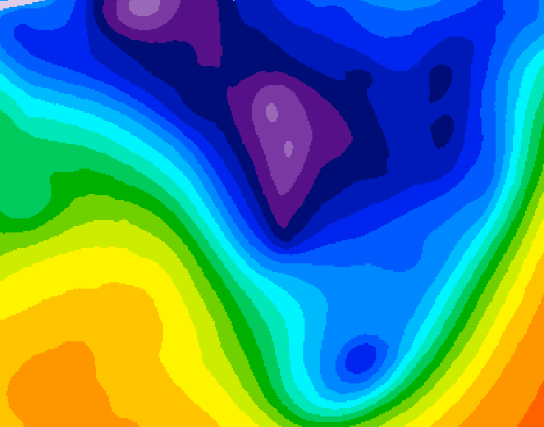 GDPS 500 millibar geopotential height 162 hour forecast chart for Canada based on 2026/01/12 1200Z data