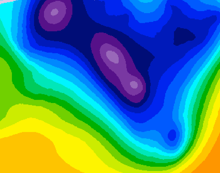 GDPS 500 millibar geopotential height 180 hour forecast chart for Canada based on 2026/01/12 1200Z data